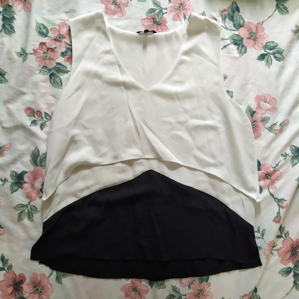 RW&CO Colorblock Layered Sleeveless Shirt Top Cami